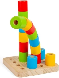 Balancing rollers for children on a wooden base
