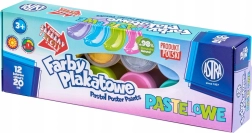 ASTRA pastelinių temperinių dažų rinkinys 12×20 ml (2 metaliniai atspalviai)