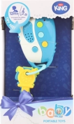 Interaktyvūs mėlyni rakteliai su baterijomis patiems mažiausiems