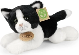 Pliušinė juodai balta gulinti katytė 16 cm RAPPA eco friendly