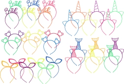 Karnavalinis lankelis su puošmena – spalvų miksas