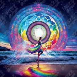 Kvadratinė dėlionė „Šokio mandala“ 1023 dalių