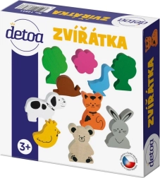 Medinių gyvūnėlių rinkinys dėžutėje