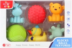 Guminių vandens žaislų rinkinys kūdikiams – 6 vnt.