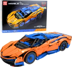 Remote-controlled sports car building kit, 1,883 pieces – blue–orange