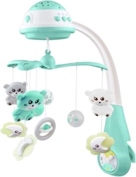 Baby Mix mėtų spalvos lovytės karuselė su šviesos projektoriumi