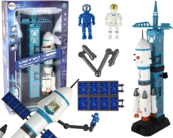 Kosminė misija – raketa su paleidimo bokštu ir astronautais, 15 dalių rinkinys