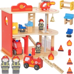 Medinė gaisrinės stotis, 3 aukštai, 14 dalių, VIGA