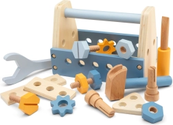 Medinė įrankių rinkinio dėžutė mažiesiems meistrams