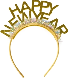 Happy New Year Headband Gold