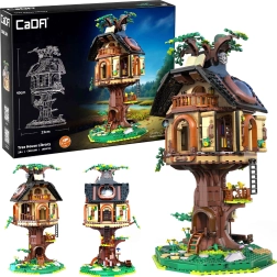 CADA „Tree House Library“ konstruktorius – biblioteka namelyje medyje su LED apšvietimu, 1808 detalės
