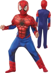Vaikiškas kostiumas SPIDER-MAN raudonai mėlynas su kauke 110–116 cm (5–6 metų)