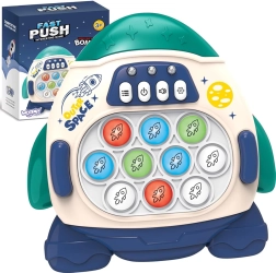 Elektroninis streso mažinimo žaidimas POP IT Raketą mėlyna