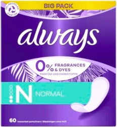 Always Normal kasdieniniai įklotai be kvapiųjų medžiagų 60 vnt.