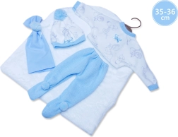 Llorens rūbeliai lėlei New Born 35–36 cm, 3 dalių rinkinys su pledu