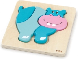 Medinės mini dėlionės „Begemotas“ Viga