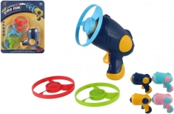 Iššaunamos sraigtasparnių mentės su paleidimo pistoletu, 3 vnt., plastikas, įvairių spalvų