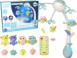 Lovytės karuselė su projekciniu apšvietimu ir nuotoliniu valdymu Mėlyna