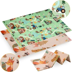 Dvipusis sulankstomas putų kilimėlis HUMBI 120 × 180 cm – miškas ir kaimas, XPE