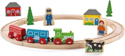 Bigjigs Rail mano pirmoji medinė traukinių trasa, 19 dalių