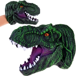 Guminė rankinė lėlė T‑Rex – realistiška dinozauro galva 19 cm