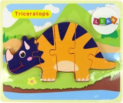 Wooden dinosaur puzzle – triceratops or ankylosaurus, orange