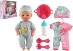 Lėlytė kūdikis su tvirtu kūneliu ir priedais, 25 cm