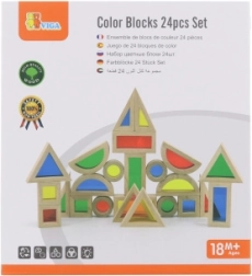 Wooden Colorful Blocks - 24 pcs