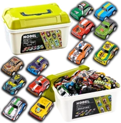 Set of Metal Toy Cars in a Carry Case, Colorful Collection of 30 pcs