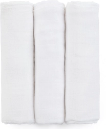 Bamboo muslin cloths PETITE&MARS Moussy Total White 68 × 68 cm (3 pcs)