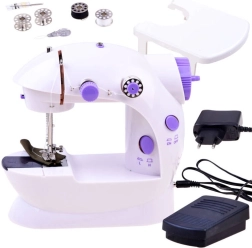 Mini siuvimo mašina su pedalu ir priedų rinkiniu