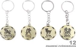 Apvalus raktų pakabukas su Zodiako ženklu