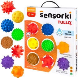 Sensoriniai kamuoliukai TULLO – 8 vienetų rinkinys be skylučių
