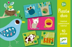 DJECO Gyvūnų namelys dėlionė 12x2 detalių