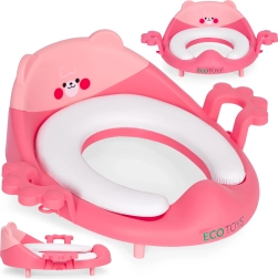 Vaikiškas tualeto dangtis su rankenomis ir minkštu paminkštinimu, rožinis, EcoToys