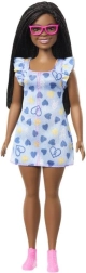 BARBIE fashion doll – in a heart-print dress