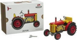 Traktorius Zetor raudonas su plastikiniais diskais, rakteliu užvedamas 1:25