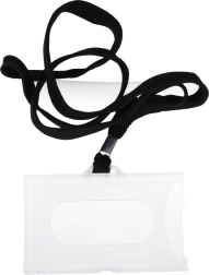 Vardinė kaklo kortelė su virvele 45 cm – juoda arba tamsiai mėlyna