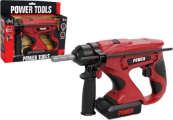 Vaikiškas raudonas akumuliatorinis gręžtuvas su grąžtais