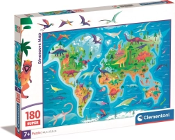 Clementoni dėlionė dinozaurų žemėlapis 180 dalių