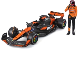 Bburago 1:24 Formula 1 McLaren MCL38 2024 su piloto figūrėle