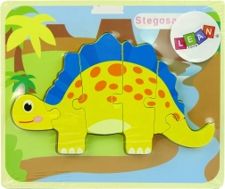 Wooden dinosaur puzzle – yellow stegosaurus or yellow oviraptor
