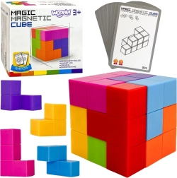 Woopie magnetinė tetris kubų dėlionė su užduočių kortelėmis