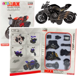 Metalinis surenkamas motociklo modelis 1:14, juodai–auksinis