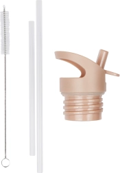 A Little Lovely Company užsukamo dangtelio, šepetėlio ir šiaudelio rinkinys nerūdijančio plieno buteliui 350 ml – Duha