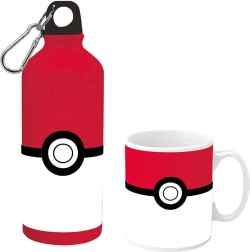 Puodelio ir gertuvės rinkinys su POKÉMON Poké Ball motyvu