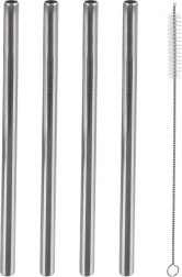 Stainless Steel Straws with Cleaning Brush 21.5 cm – Set of 5