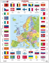 Europos žemėlapio ir vėliavų dėlionė, 70 dalių