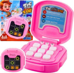 Elektroninis žaidimas kryžiukai-nuliukai TIC TAC TOE, 9 režimai, rožinis