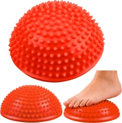 Sensorinis balansavimo pusrutulis pėdų masažui 16 cm – oranžinis